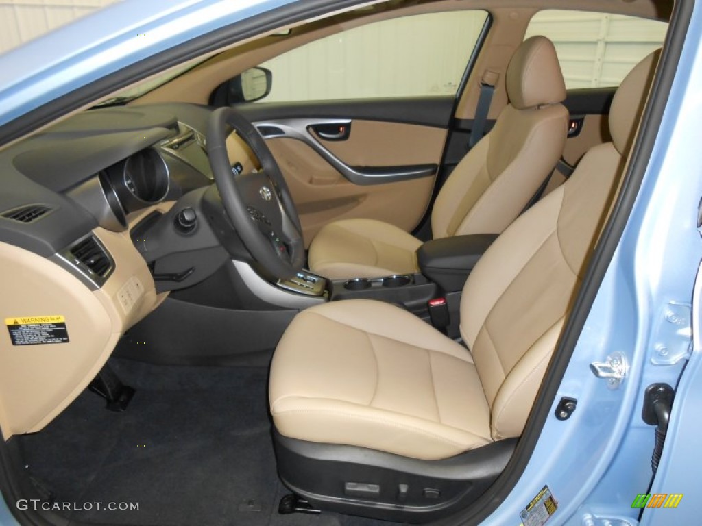 2013 Elantra Limited - Blue Sky Metallic / Beige photo #6