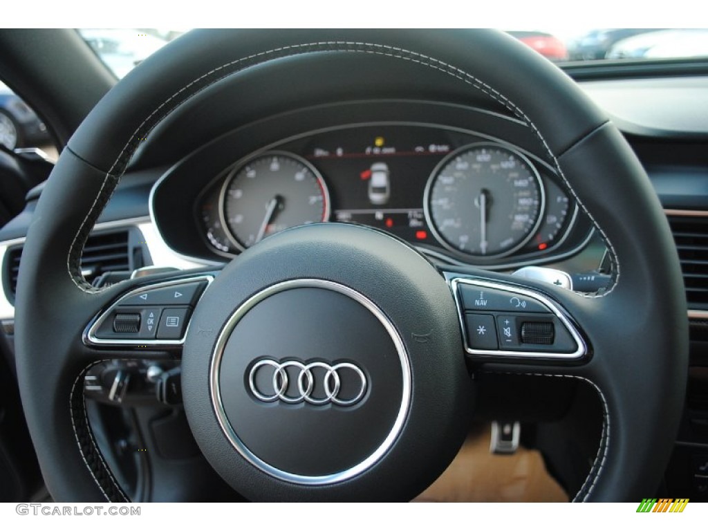 2013 Audi S6 4.0 TFSI quattro Sedan Black Steering Wheel Photo #81699759
