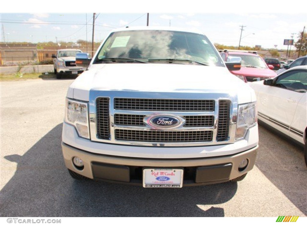 2010 F150 King Ranch SuperCrew - White Platinum Metallic Tri Coat / Chapparal Leather photo #4