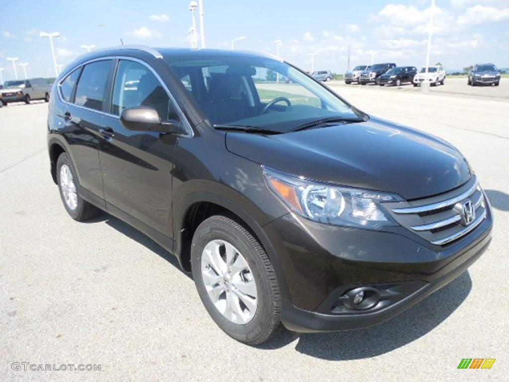 2013 CR-V EX-L AWD - Kona Coffee Metallic / Black photo #5