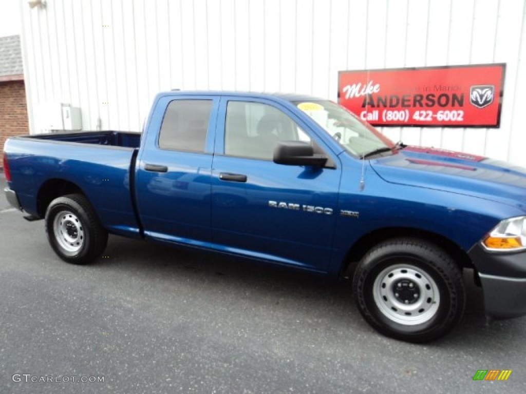 2011 Ram 1500 Sport Quad Cab 4x4 - Deep Water Blue Pearl / Dark Slate Gray/Medium Graystone photo #2