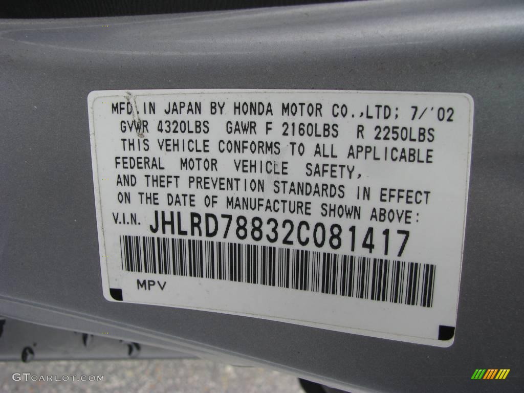 2002 CR-V EX 4WD - Satin Silver Metallic / Black photo #19