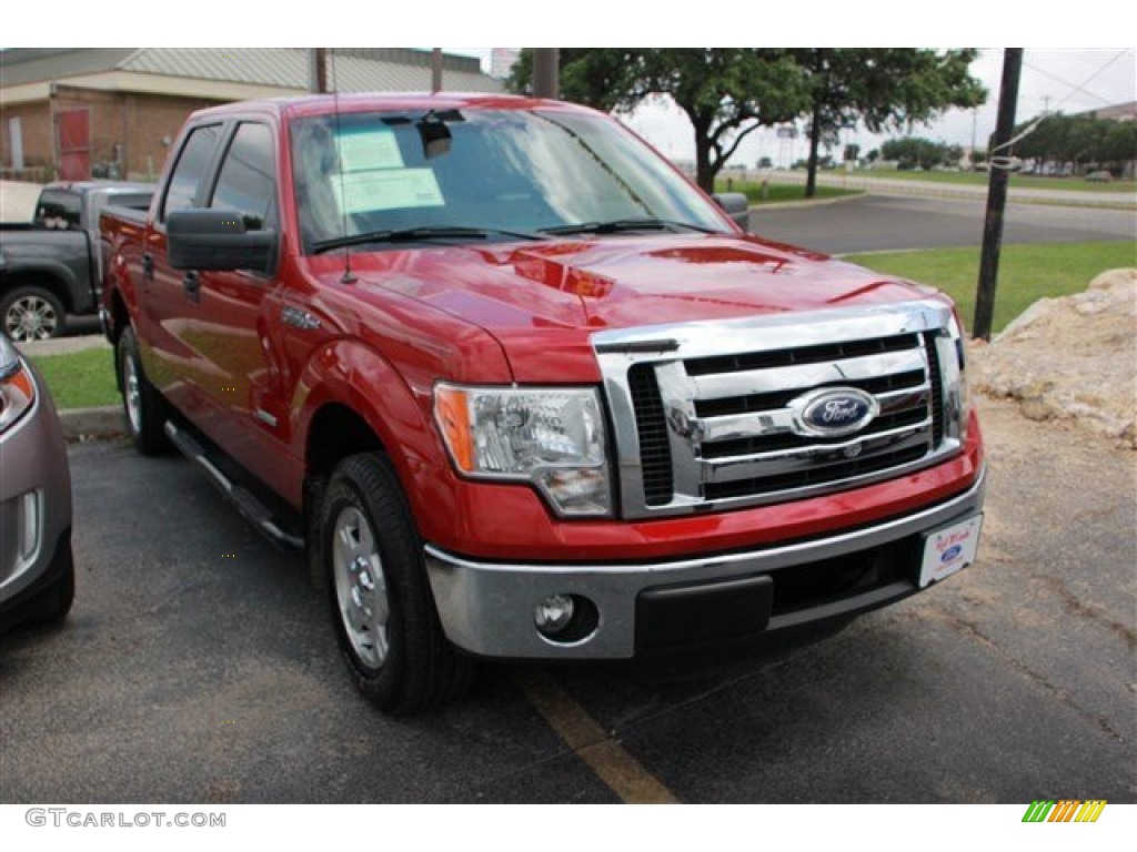 2011 F150 XLT SuperCrew - Red Candy Metallic / Pale Adobe photo #1