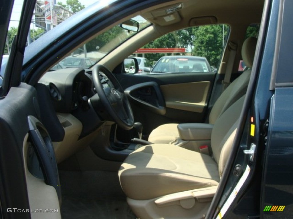 2010 RAV4 I4 4WD - Black Forest Pearl / Sand Beige photo #7