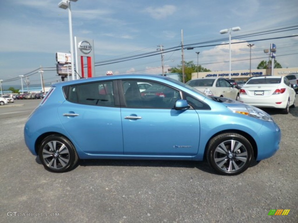 2013 LEAF SL - Blue Ocean / Black photo #7