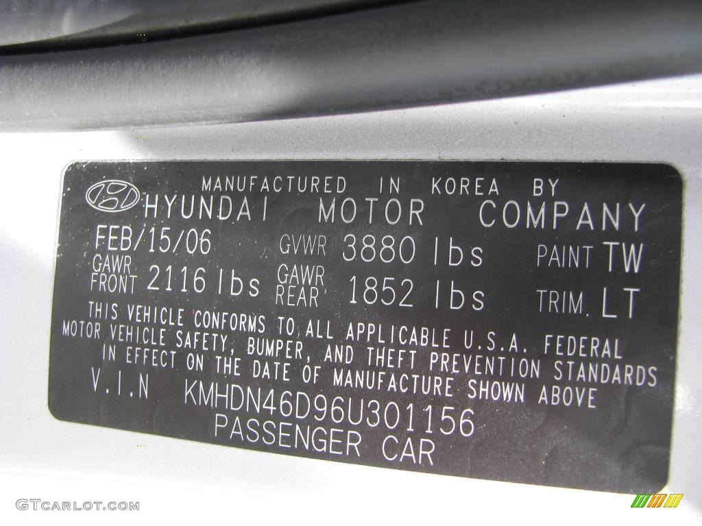 2006 Elantra GLS Sedan - Sterling Silver / Gray photo #19