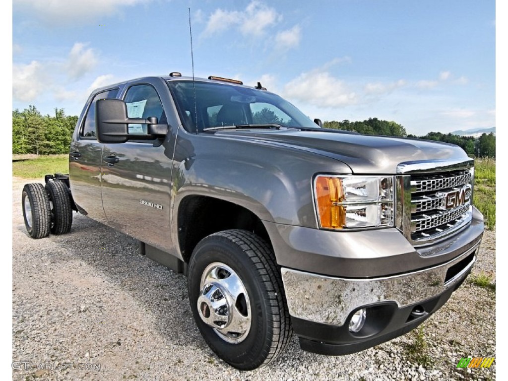 Steel Gray Metallic 2013 GMC Sierra 3500HD SLE Crew Cab 4x4 Exterior Photo #81713386