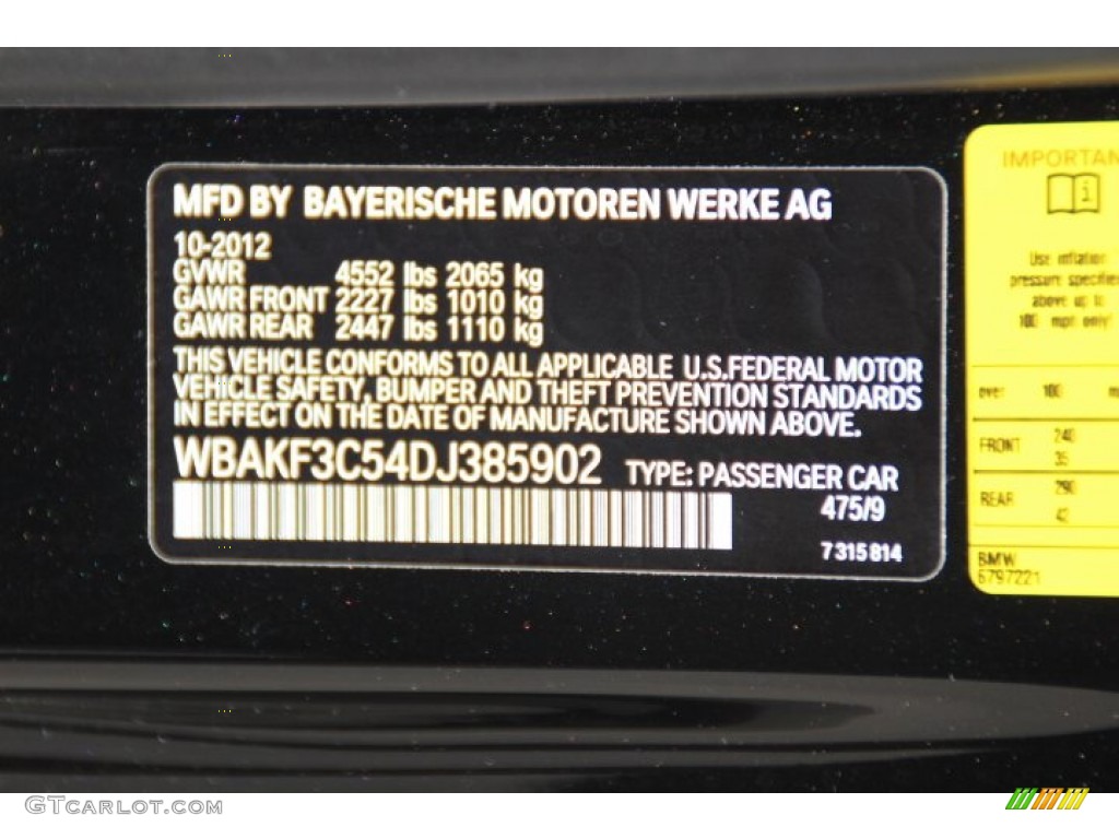 2013 3 Series 328i xDrive Coupe - Black Sapphire Metallic / Black photo #32