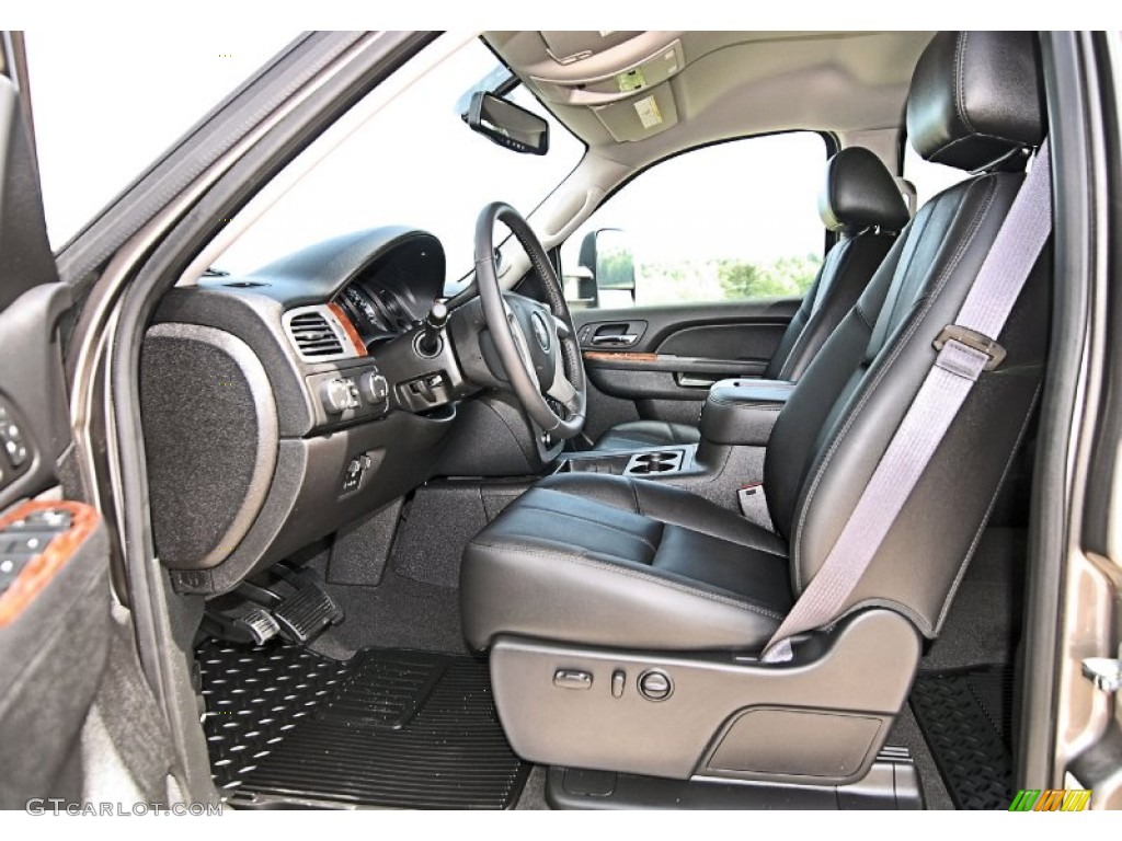 Ebony Interior 2013 GMC Sierra 2500HD SLT Crew Cab 4x4 Photo #81714930