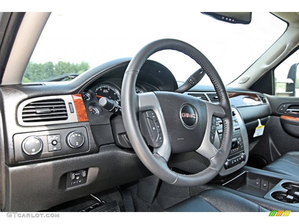 2013 GMC Sierra 2500HD SLT Crew Cab 4x4 Ebony Dashboard Photo #81714948