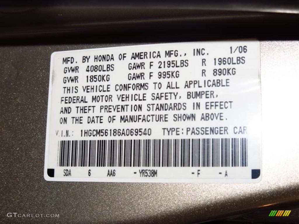 2006 Accord Value Package Sedan - Desert Mist Metallic / Ivory photo #27