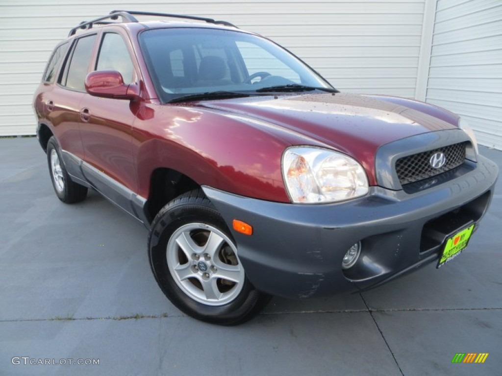 2003 Santa Fe GLS - Merlot Red / Gray photo #2