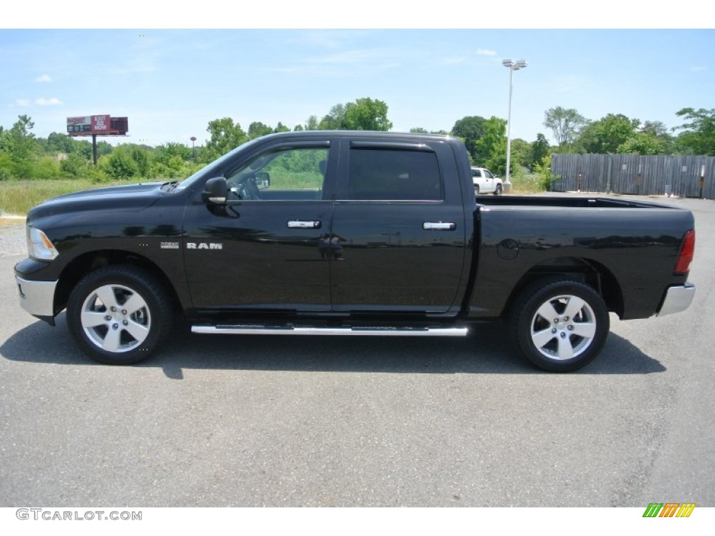 2009 Ram 1500 Big Horn Edition Crew Cab 4x4 - Brilliant Black Crystal Pearl / Light Pebble Beige/Bark Brown photo #3