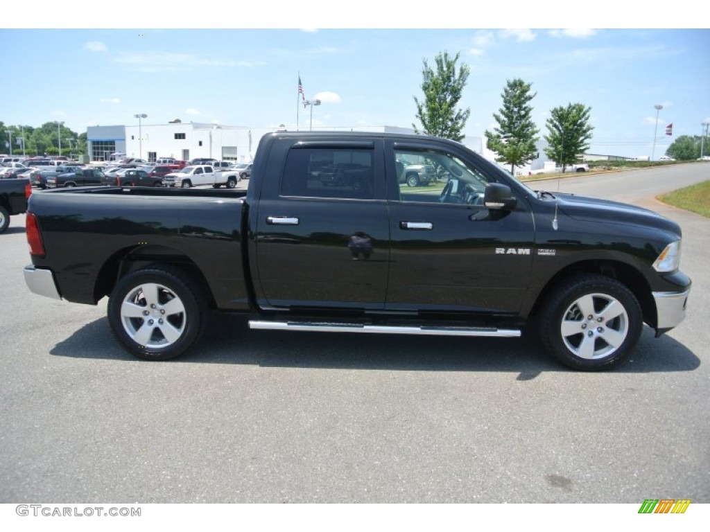 2009 Ram 1500 Big Horn Edition Crew Cab 4x4 - Brilliant Black Crystal Pearl / Light Pebble Beige/Bark Brown photo #6