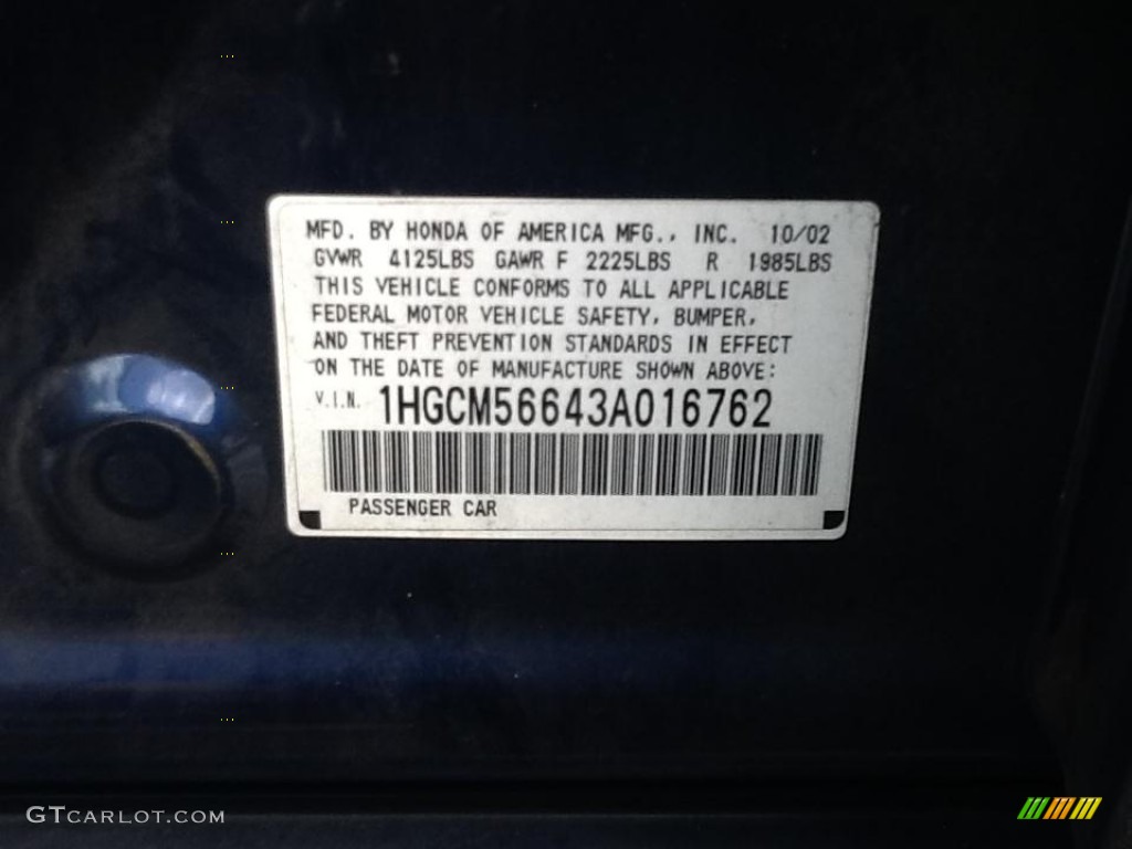 2003 Accord EX-L Sedan - Eternal Blue Pearl / Black photo #4