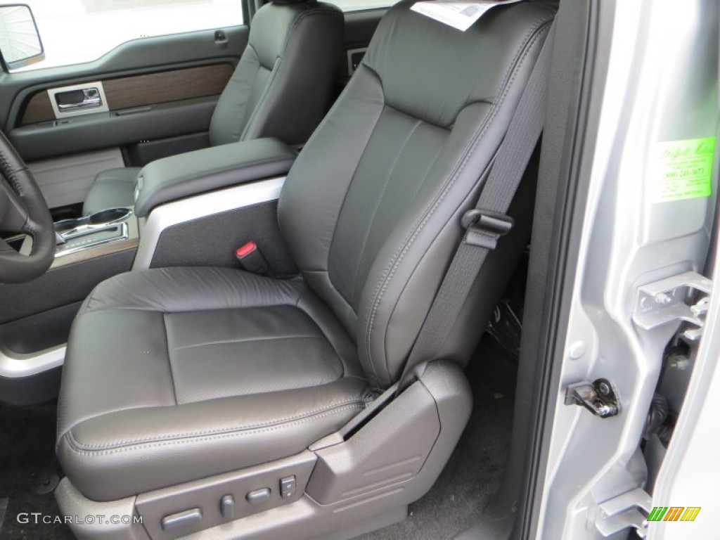 Black Interior 2013 Ford F150 Lariat SuperCrew 4x4 Photo #81725289