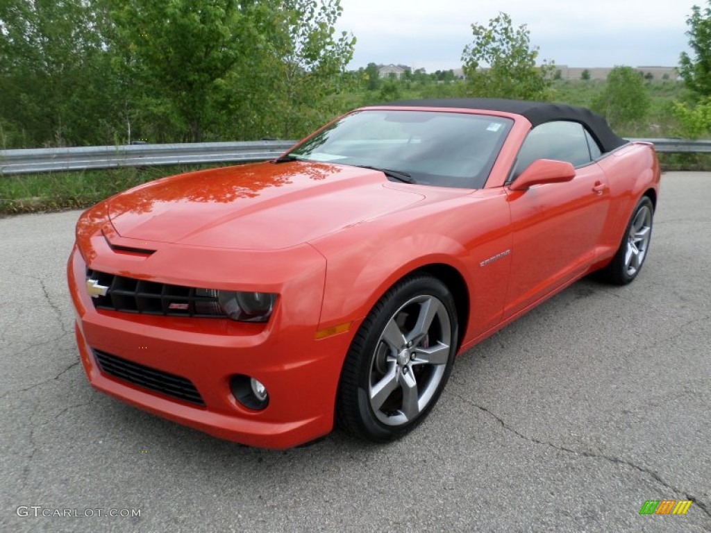 2012 Camaro SS/RS Convertible - Inferno Orange Metallic / Inferno Orange/Black photo #3