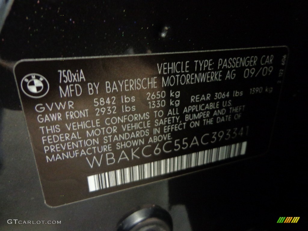 2010 7 Series 750i xDrive Sedan - Dark Graphite Metallic / Oyster/Black Nappa Leather photo #19