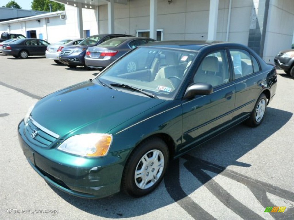 Clover Green 2001 Honda Civic LX Sedan Exterior Photo #81734148