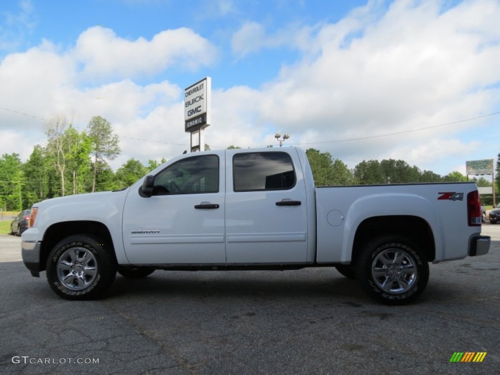 2013 Sierra 1500 SLE Crew Cab 4x4 - Summit White / Very Dark Cashmere/Light Cashmere photo #4