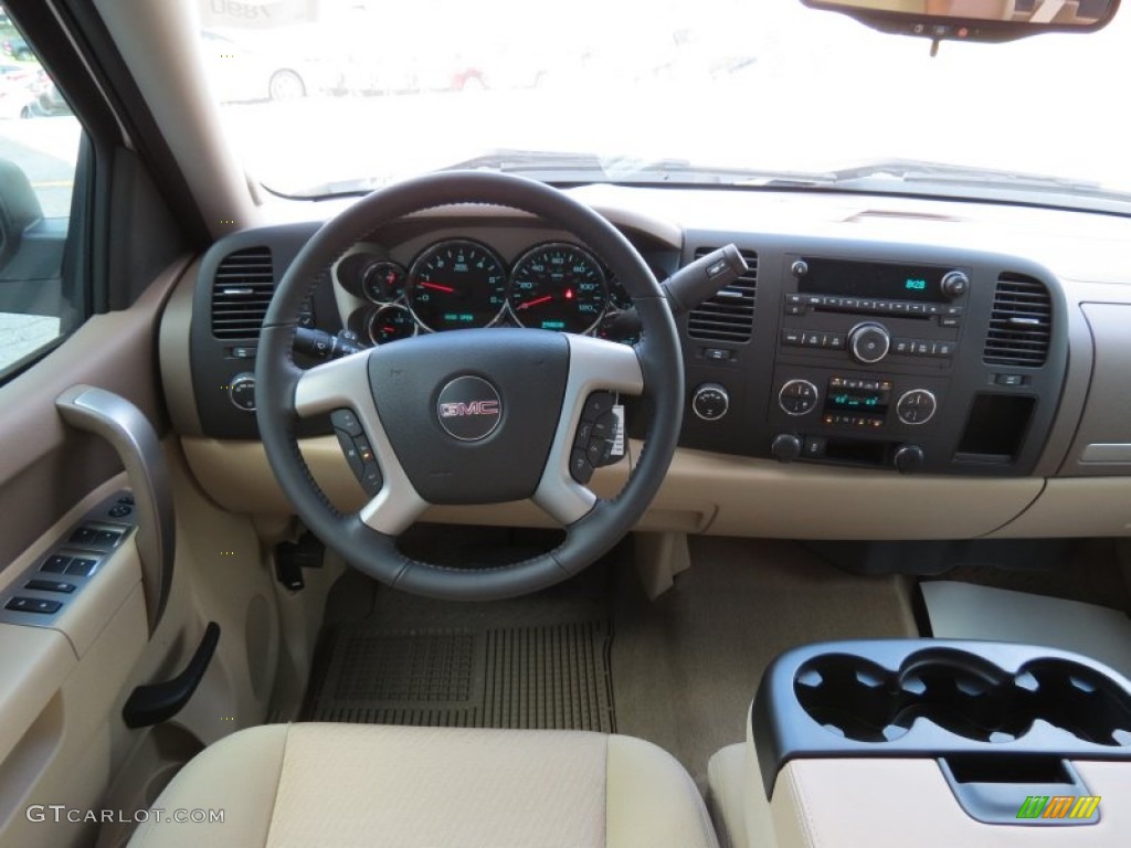 2013 Sierra 1500 SLE Crew Cab 4x4 - Summit White / Very Dark Cashmere/Light Cashmere photo #12