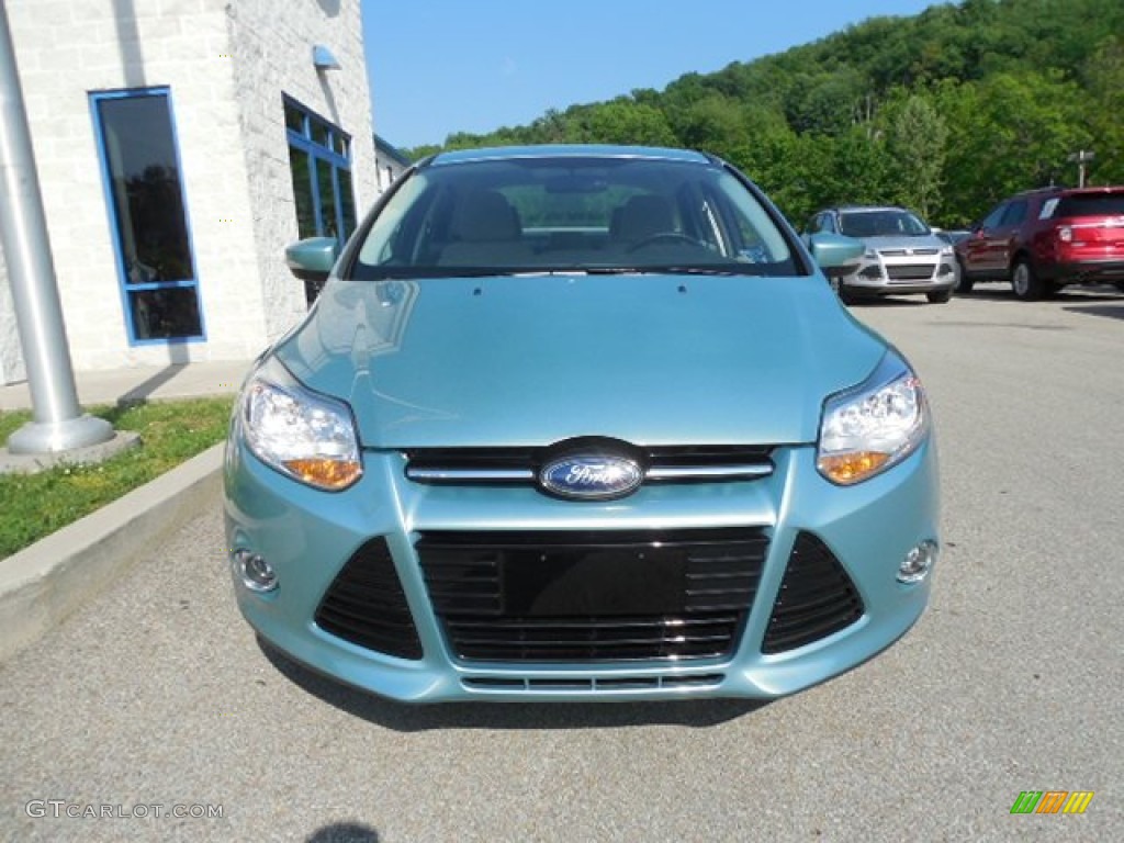 2012 Focus SEL Sedan - Frosted Glass Metallic / Stone photo #7