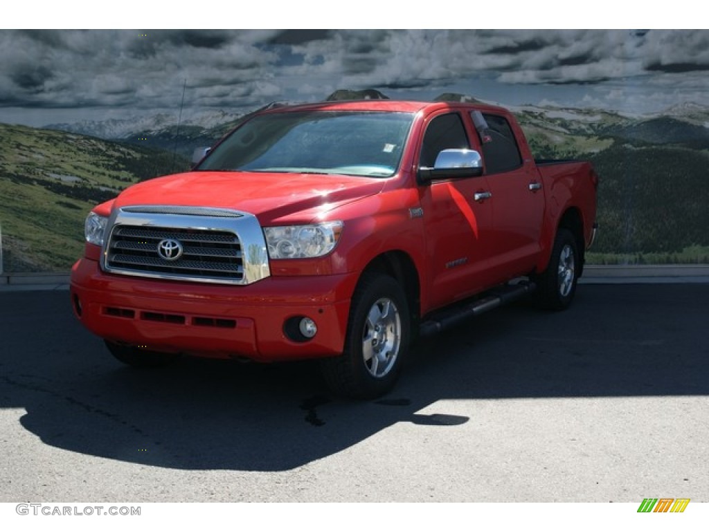 2008 Tundra Limited CrewMax 4x4 - Radiant Red / Graphite Gray photo #4