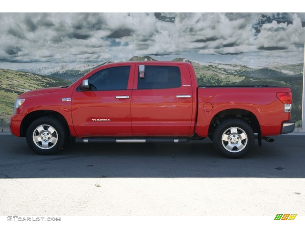 2008 Tundra Limited CrewMax 4x4 - Radiant Red / Graphite Gray photo #5