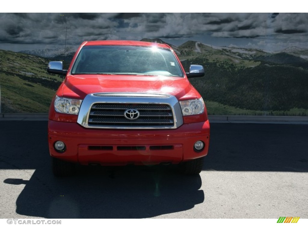 2008 Tundra Limited CrewMax 4x4 - Radiant Red / Graphite Gray photo #7