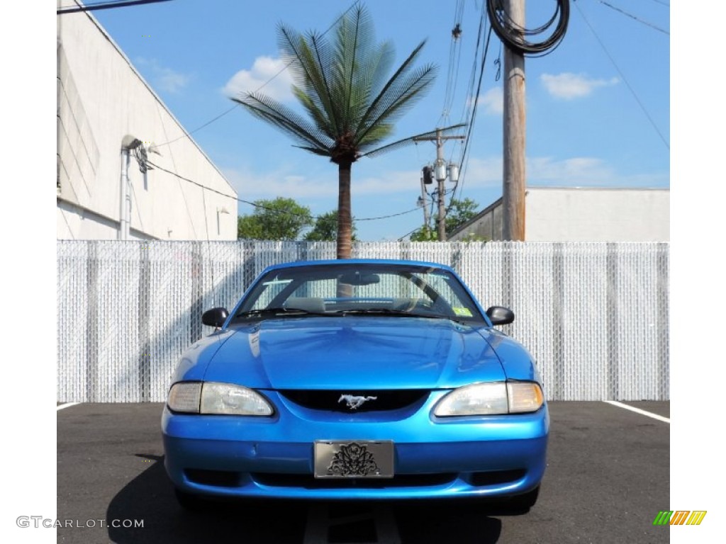 1998 Mustang V6 Coupe - Bright Atlantic Blue / Medium Graphite photo #1