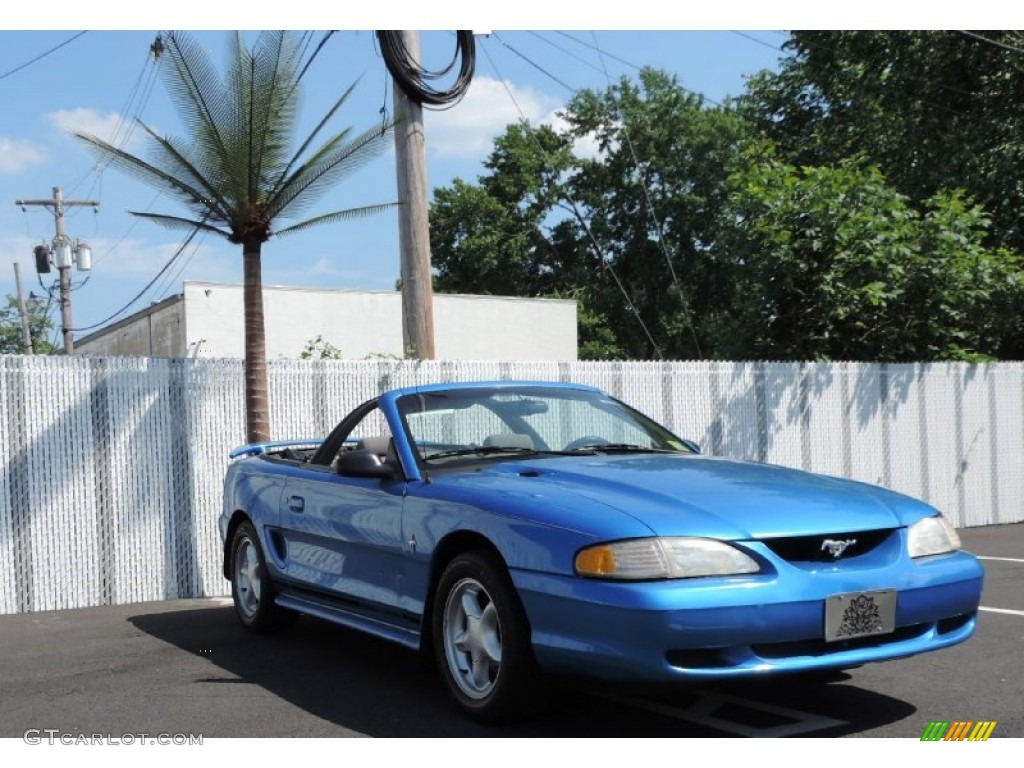 1998 Mustang V6 Coupe - Bright Atlantic Blue / Medium Graphite photo #12