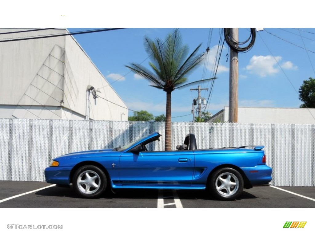 1998 Mustang V6 Coupe - Bright Atlantic Blue / Medium Graphite photo #14