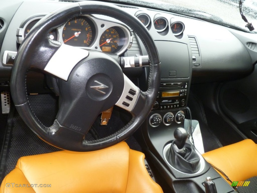 2005 350Z Touring Roadster - Silverstone Metallic / Burnt Orange photo #16