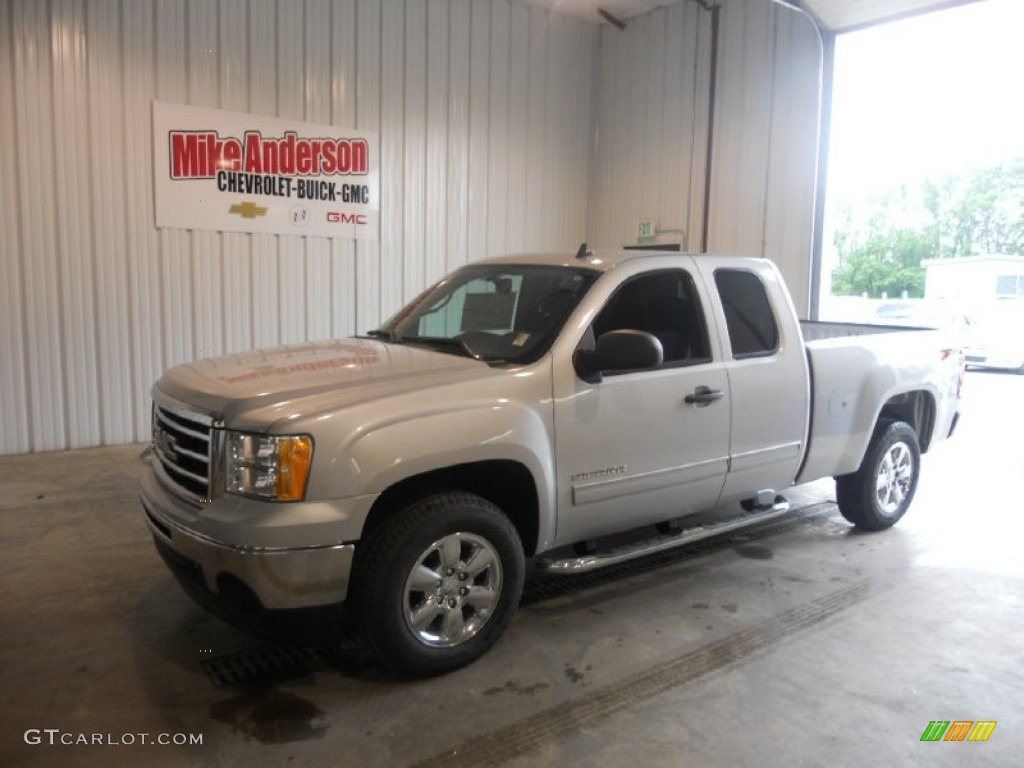 2013 Sierra 1500 SLE Extended Cab 4x4 - Quicksilver Metallic / Ebony photo #1