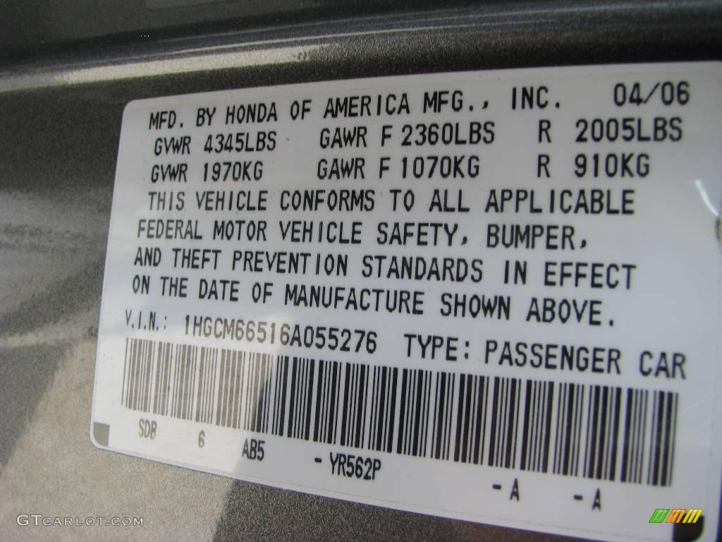2006 Accord EX-L V6 Sedan - Carbon Bronze Pearl / Black photo #19
