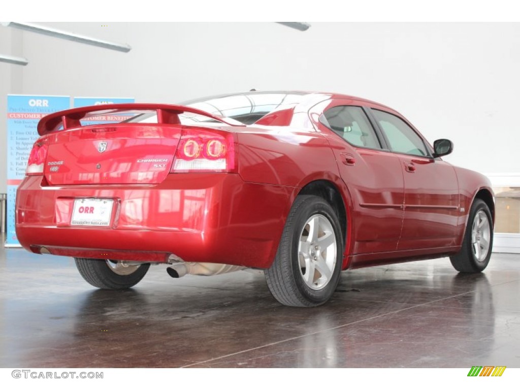 2010 Charger SXT - Inferno Red Crystal Pearl / Dark Slate Gray photo #4