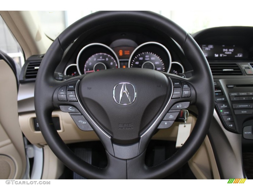 2013 Acura TL Standard TL Model Parchment Steering Wheel Photo #81755370