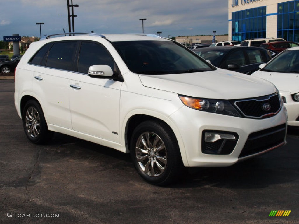 2012 Sorento SX V6 AWD - Snow White Pearl / Black photo #2