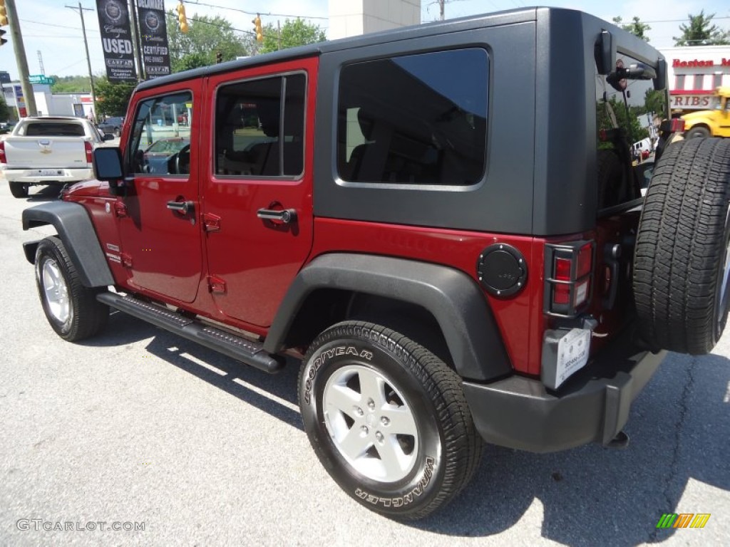 2010 Wrangler Unlimited Sport 4x4 - Red Rock Crystal Pearl / Dark Slate Gray/Medium Slate Gray photo #8