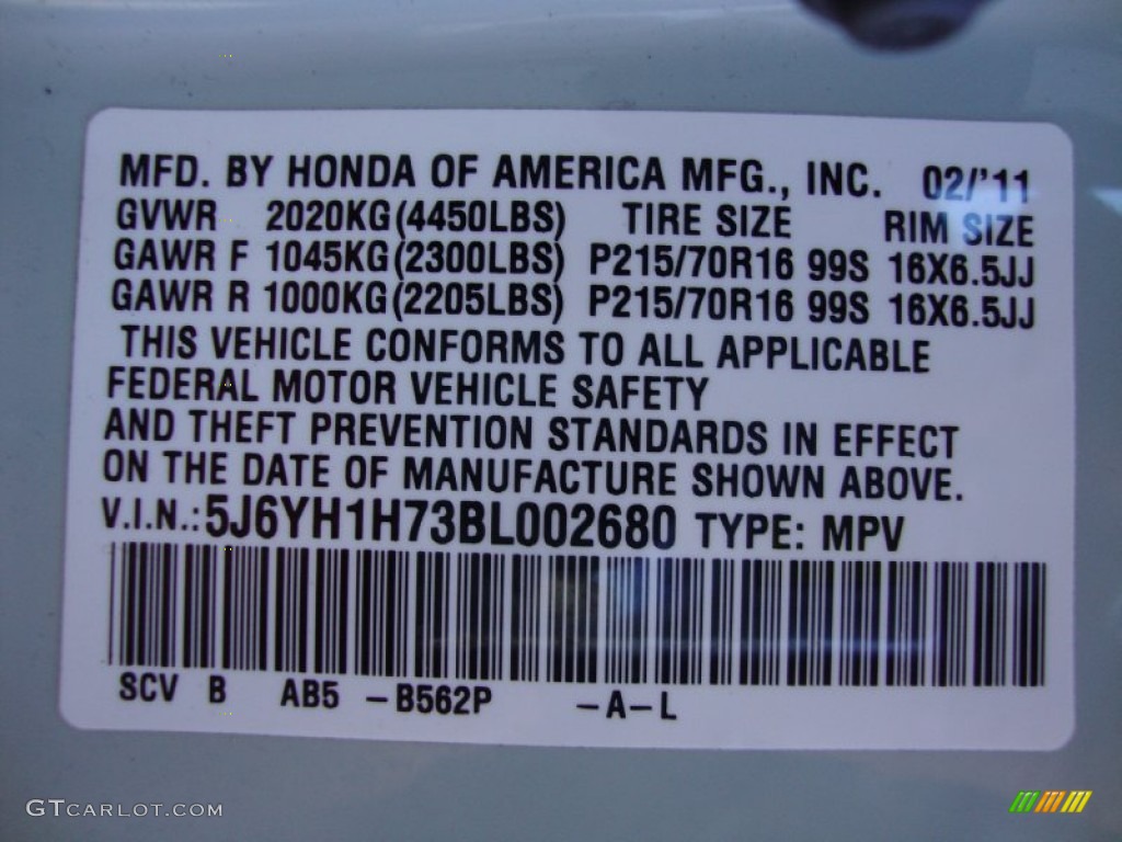 2011 Element EX - Omni Blue Pearl / Gray photo #26
