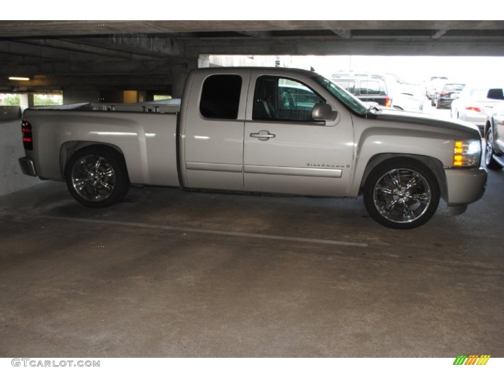 2008 Silverado 1500 LS Extended Cab - Silver Birch Metallic / Dark Titanium photo #7