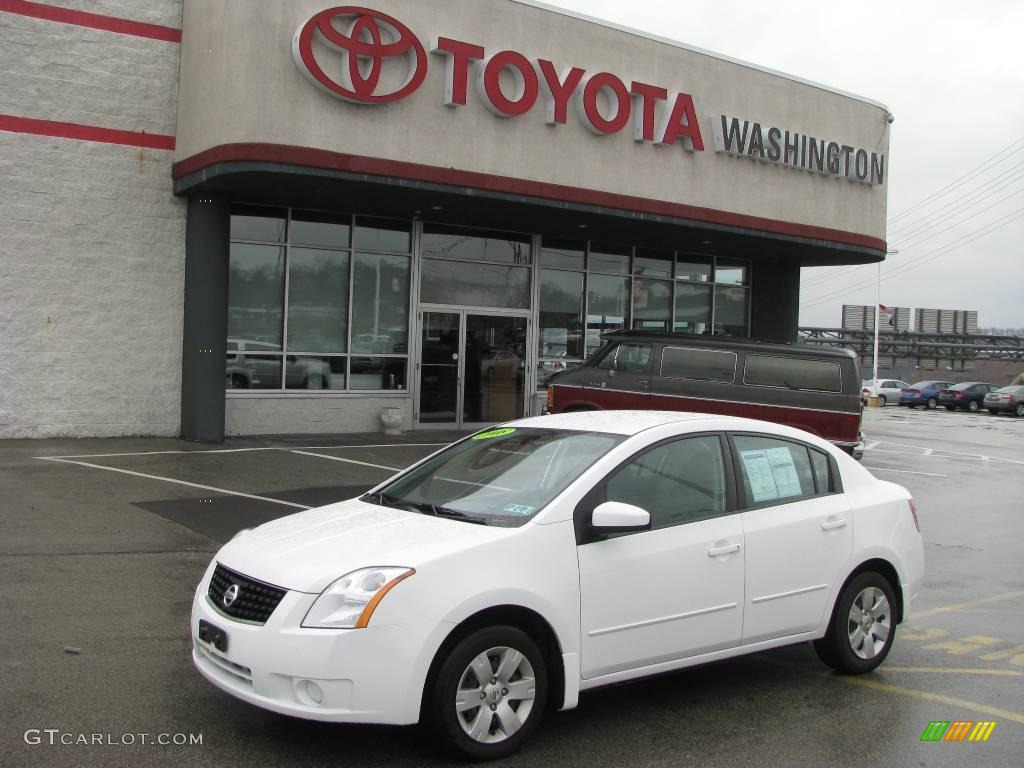 2008 Sentra 2.0 - Fresh Powder White / Charcoal/Steel photo #1