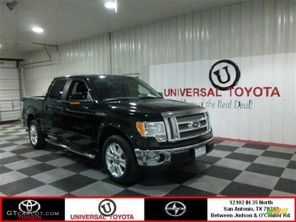 2009 F150 Lariat SuperCrew - Black / Black/Black photo #1