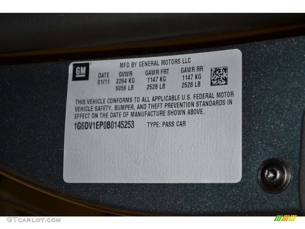 2011 Cadillac CTS -V Coupe Info Tag Photo #81767595