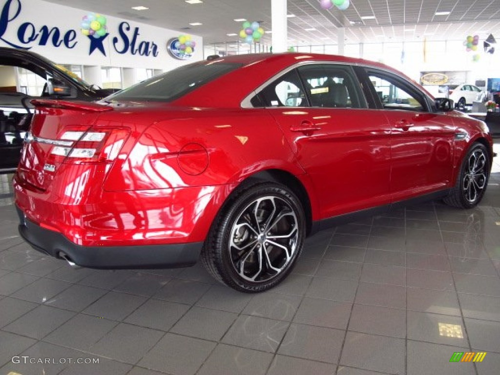 2013 Taurus SHO AWD - Ruby Red Metallic / SHO Charcoal Black Leather photo #2