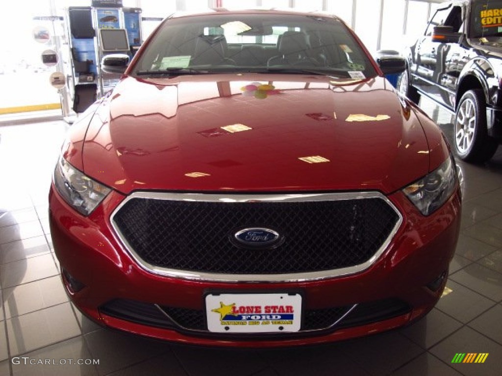 2013 Taurus SHO AWD - Ruby Red Metallic / SHO Charcoal Black Leather photo #8
