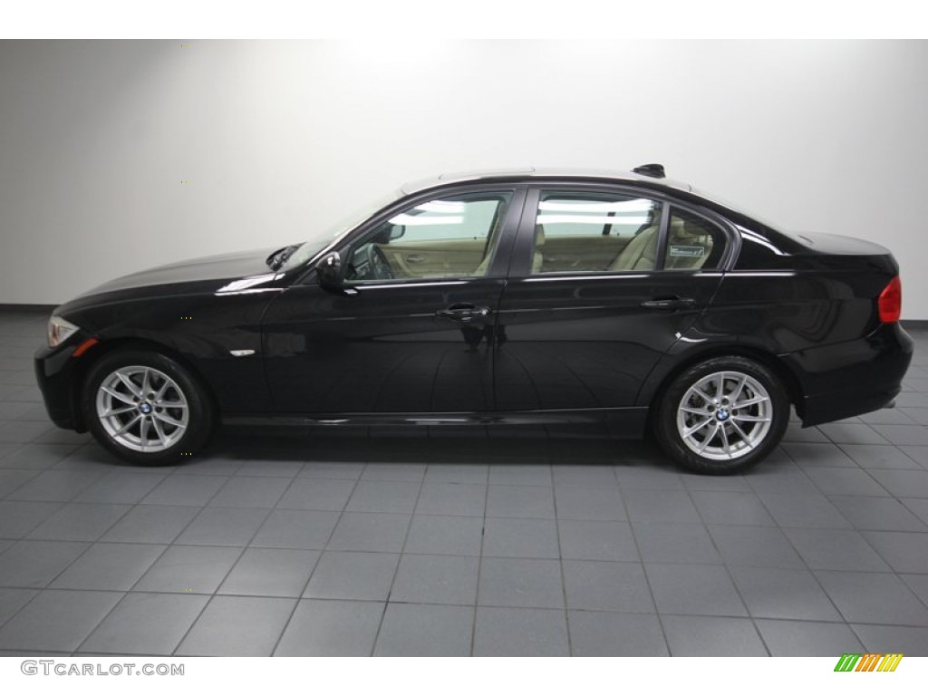 2010 3 Series 328i Sedan - Jet Black / Beige photo #2