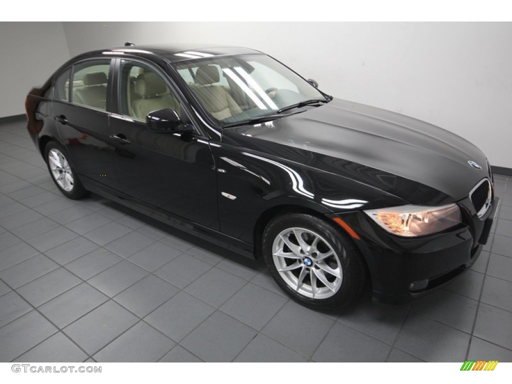 2010 3 Series 328i Sedan - Jet Black / Beige photo #8