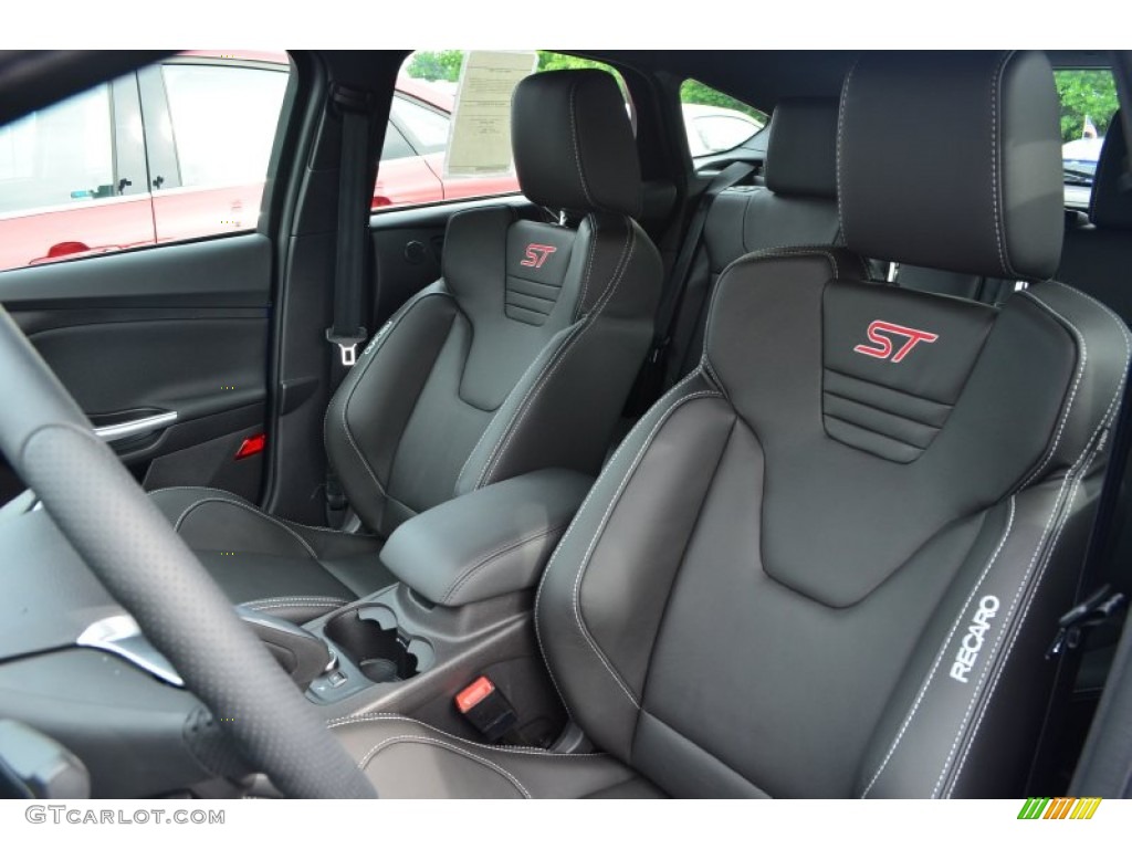 ST Charcoal Black Full-Leather Recaro Seats Interior 2013 Ford Focus ST Hatchback Photo #81772520