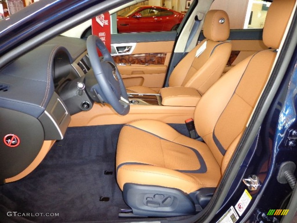 London Tan/Navy Interior 2013 Jaguar XF 3.0 Photo #81773564